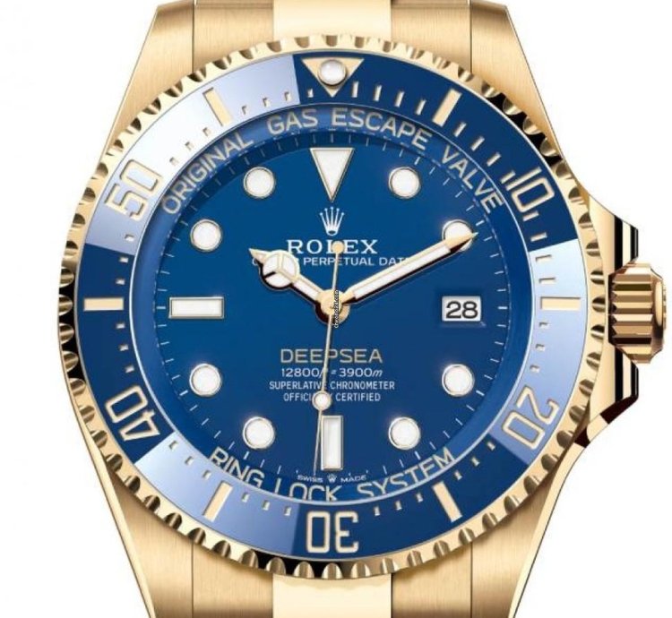 Rolex Sea-dweller Deepsea Unworn Deepsea Yellow Gold 44mm Blue Dial Oyster Bracelet 136668lb Box Papers 2025