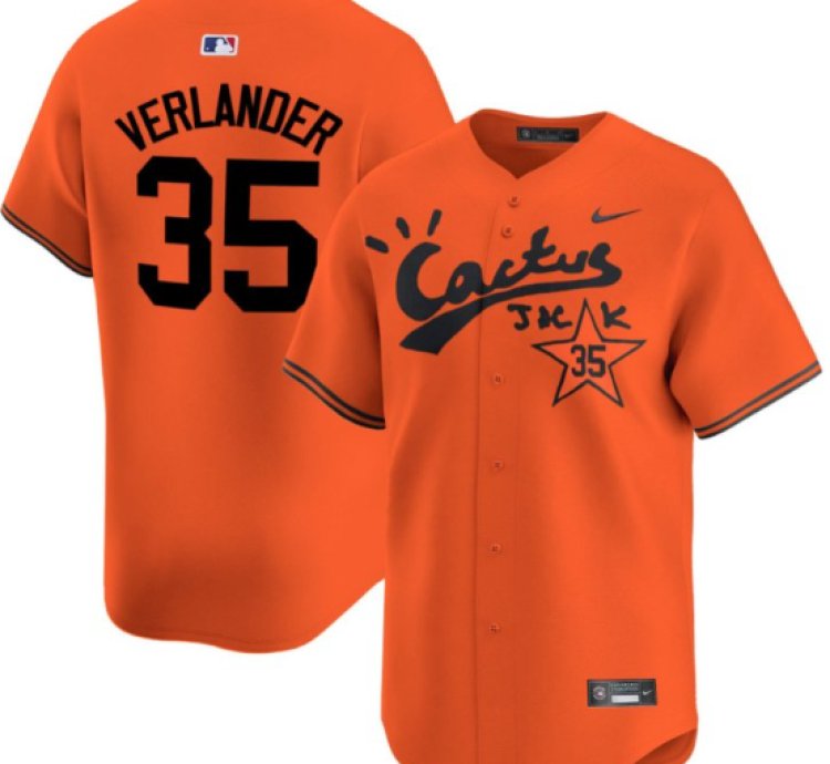 Justin Verlander 35 Houston Astros Cactus Jack Men Jersey - Orange