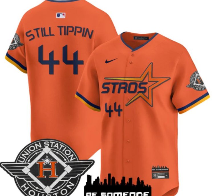 Still Tippin Jersey 44 Houston Astros 2025 City Connect Vapor Premier Limited Stitched Orange