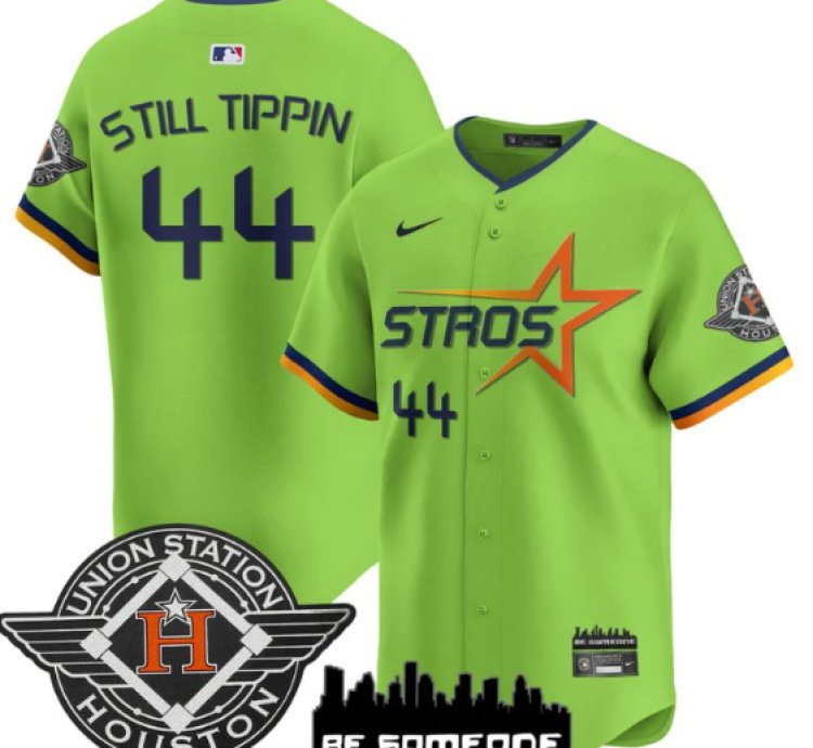 Still Tippin Jersey 44 Houston Astros 2025 City Connect Vapor Premier Limited Stitched Green