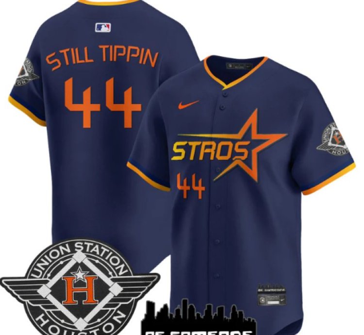 Still Tippin Jersey 44 Houston Astros 2025 City Connect Vapor Premier Limited Stitched Navy