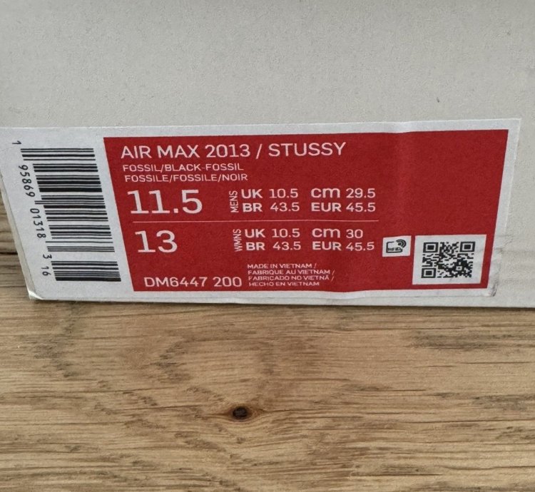 Vnds Nike Stussy Airmax 2013 Fossil Sz 11 5