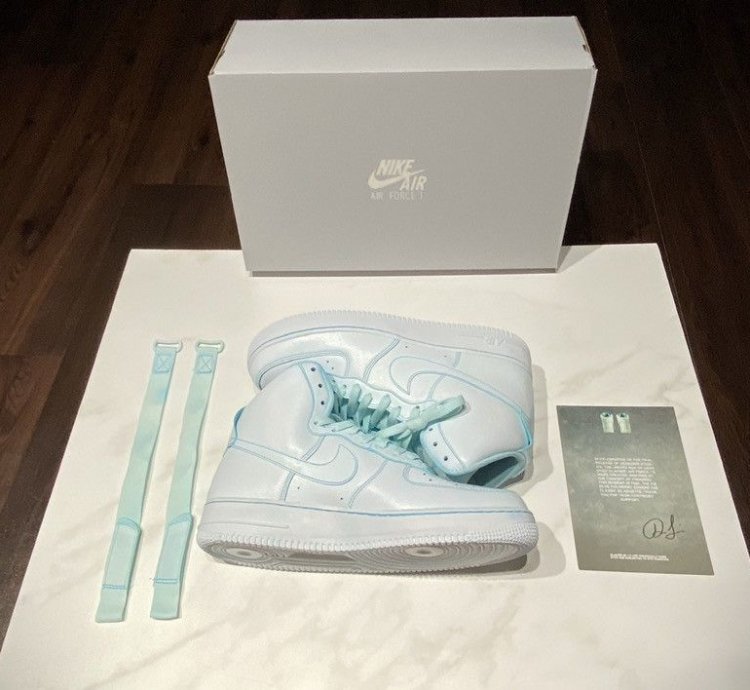 Air Force 1 High 07 White Ron Louis Custom Glacier