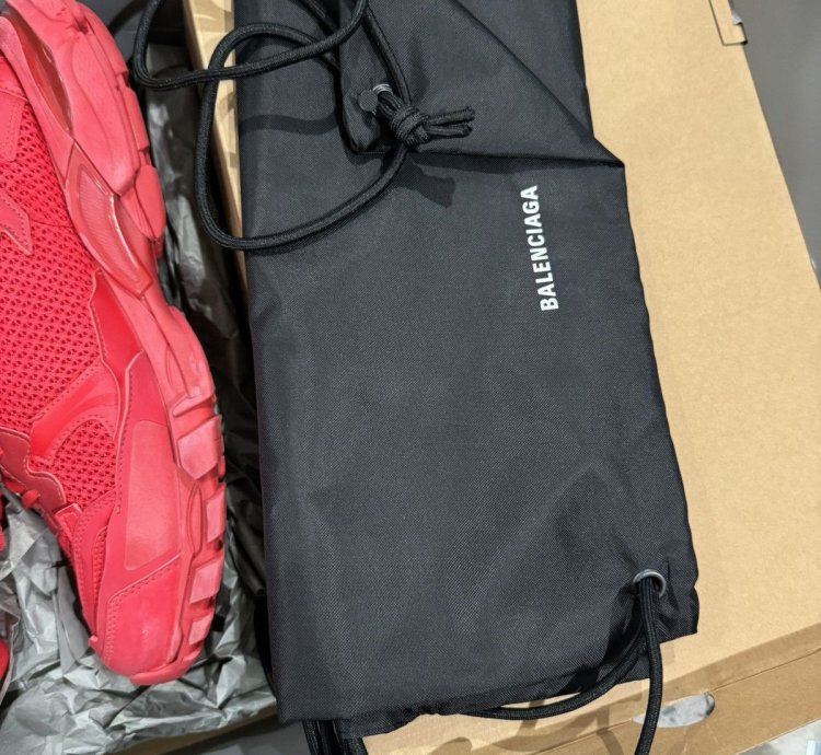Balenciaga Track 3 Distressed Sneaker Red