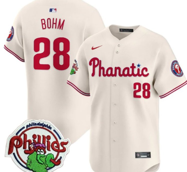 Alec Bohm Jersey 28 Phillies Phanatic Patch Vapor Premier Limited Stitched Cream