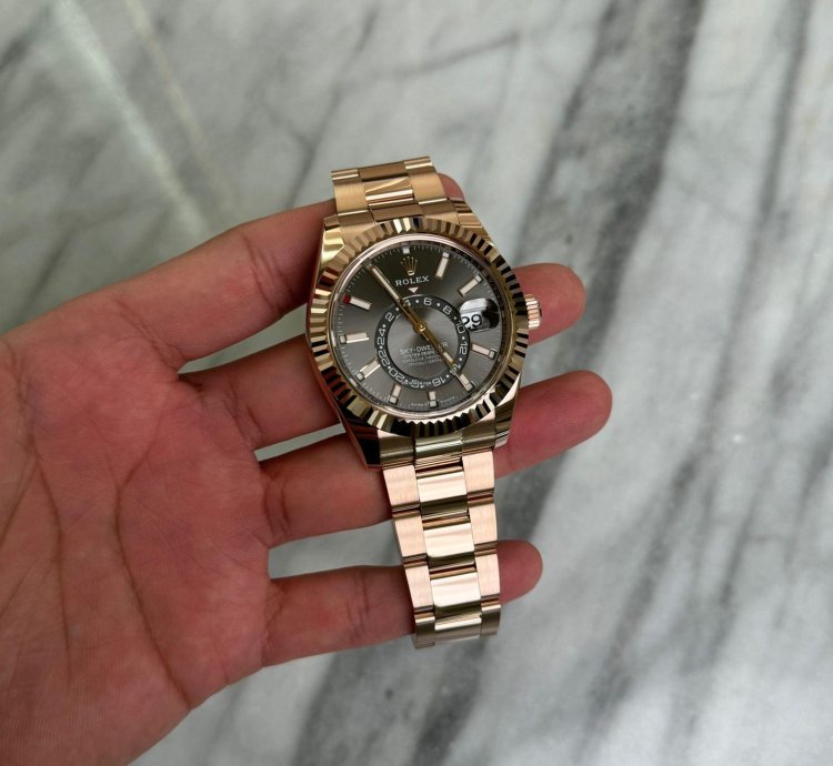 Rolex Sky-dweller 18k Rose Gold Slate Grey Bnib 2024