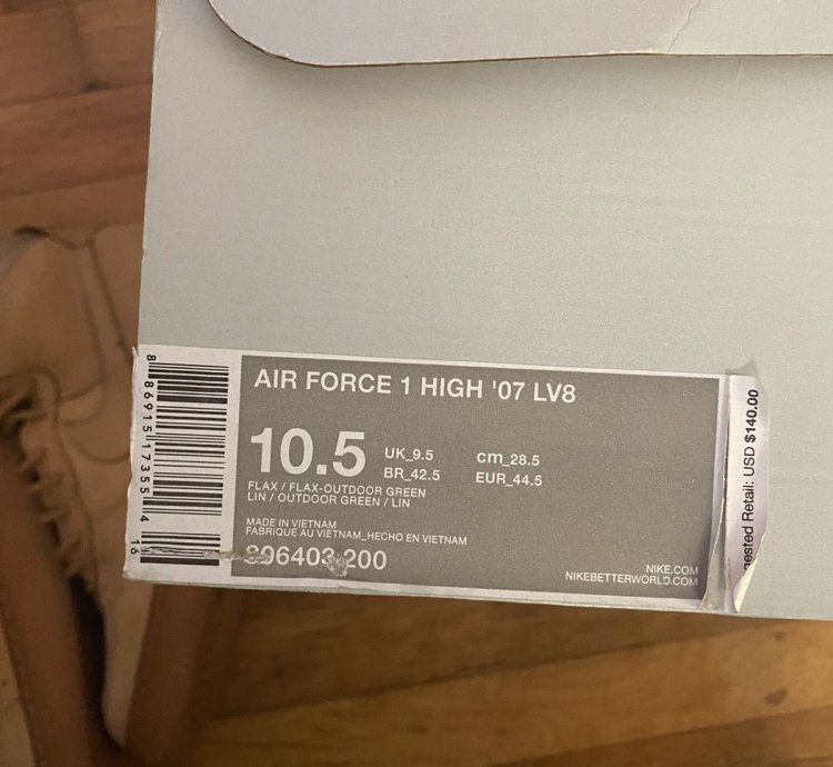 Air Force 1 High Flax 2015