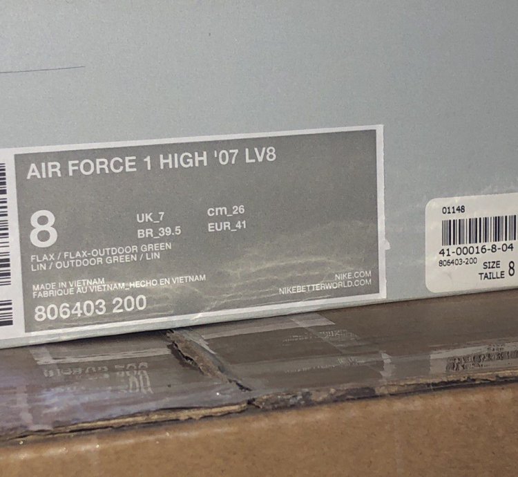 Air Force 1 High Flax 2015 Sz 8