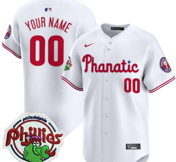 Custom Phillies Jersey Phanatic Patch Vapor Premier Limited Stitched White