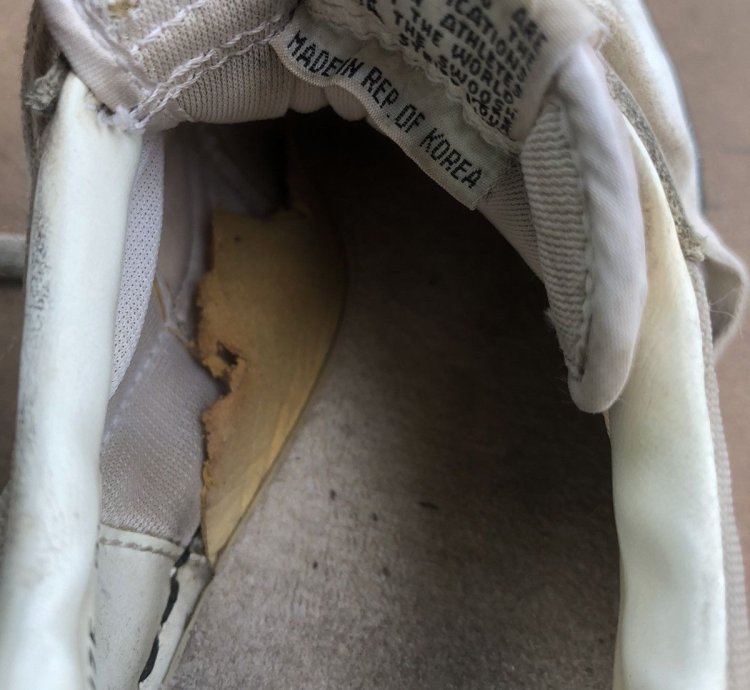 Vtg 1983 Nike White Leather Sneakers Size 9 5 Made In Korea