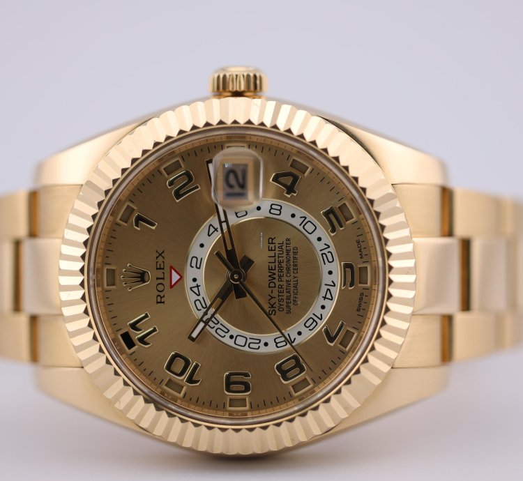 Rolex Sky-dweller 2017 Skydweller Yellow Gold Champange Arabic Dial 326938