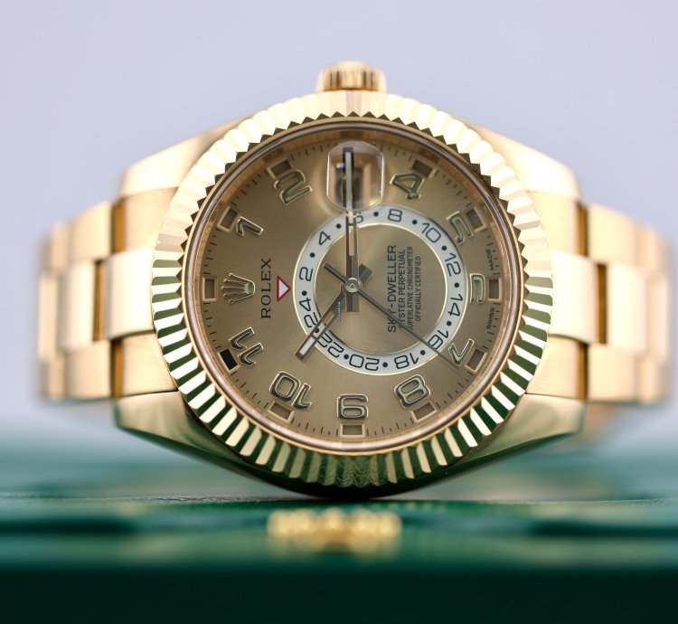 Rolex Sky-dweller 2017 Skydweller Yellow Gold Champange Arabic Dial 326938