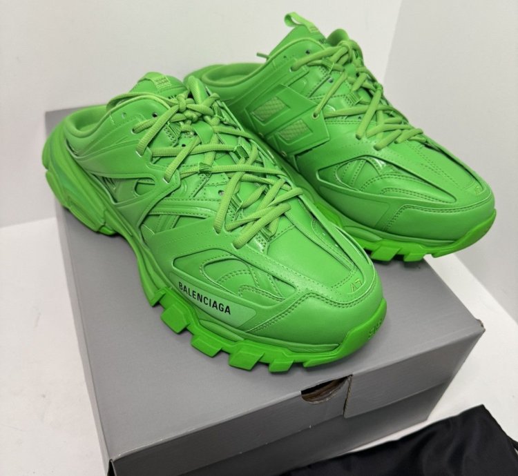 Balenciaga Track Mule Green Size 14 New With Box