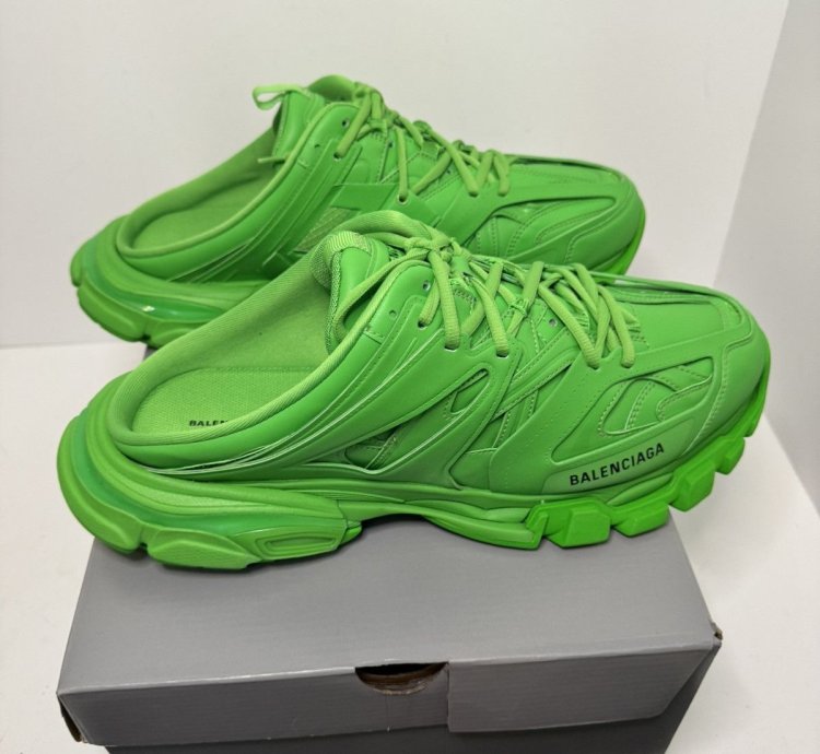Balenciaga Track Mule Green Size 14 New With Box