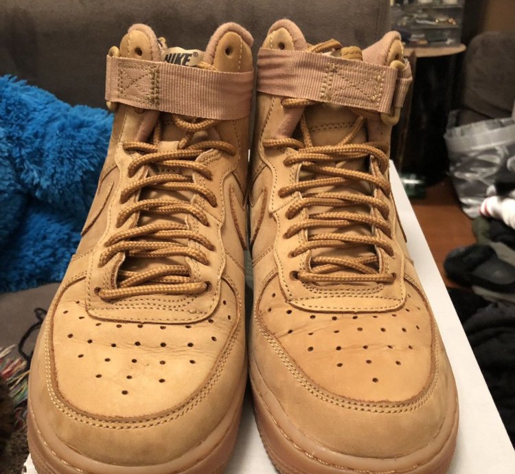 Air Force 1 High Lv8 Gs Flax
