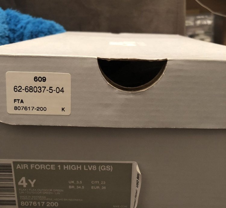 Air Force 1 High Lv8 Gs Flax