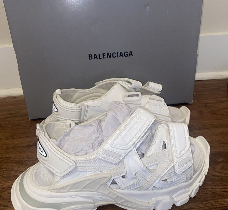 Balenciaga Track Sandals - Frost White