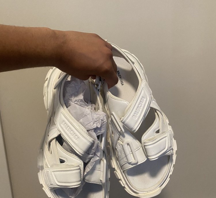 Balenciaga Track Sandals - Frost White