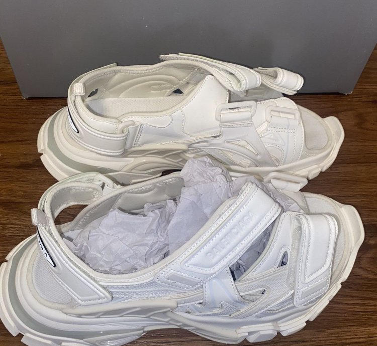 Balenciaga Track Sandals - Frost White