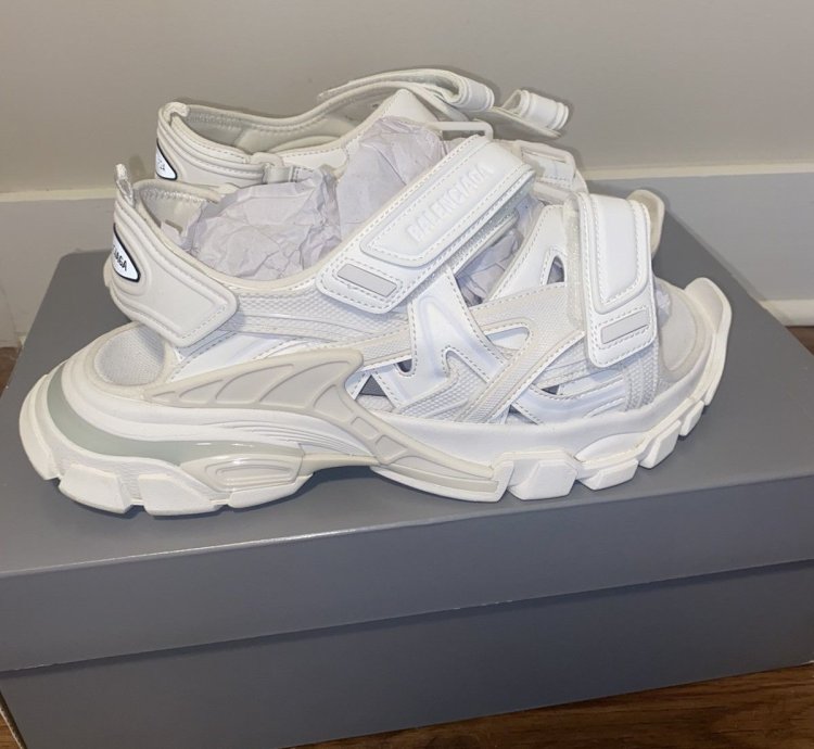 Balenciaga Track Sandals - Frost White