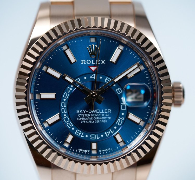 Rolex Sky-dweller 2024 Sky-dweller Green Blue Dial Rose Gold Like New