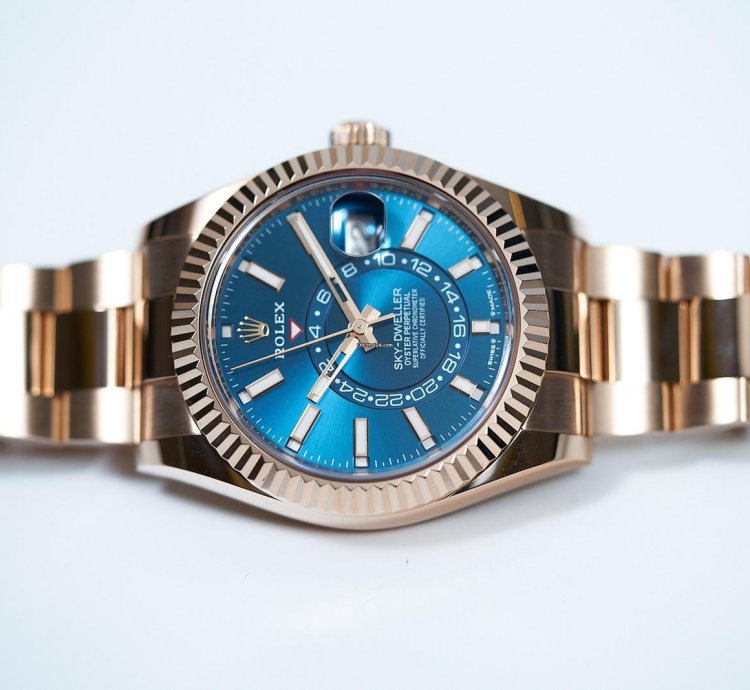 Rolex Sky-dweller 2024 Sky-dweller Green Blue Dial Rose Gold Like New