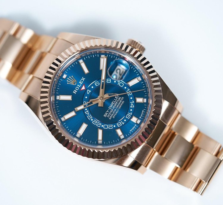 Rolex Sky-dweller 2024 Sky-dweller Green Blue Dial Rose Gold Like New