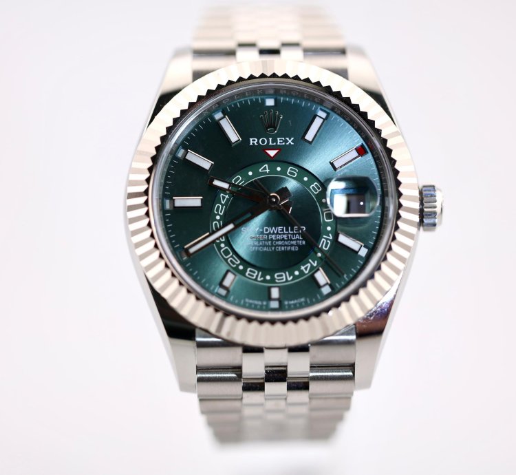 Rolex Sky-dweller 2024 Skydweller Stainless Steel Jubilee Bracelet Green Dial 336934