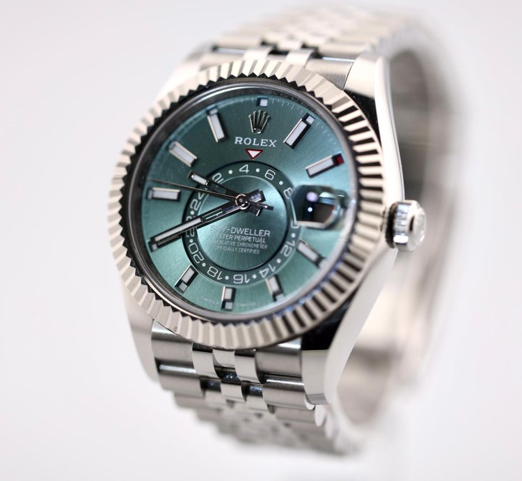 Rolex Sky-dweller 2024 Skydweller Stainless Steel Jubilee Bracelet Green Dial 336934