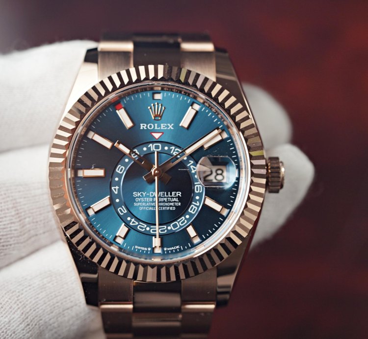 Rolex Sky-dweller 2025 New Everose Gold Blue Green Dial