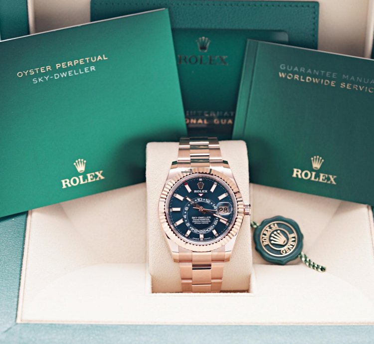 Rolex Sky-dweller 2025 New Everose Gold Blue Green Dial