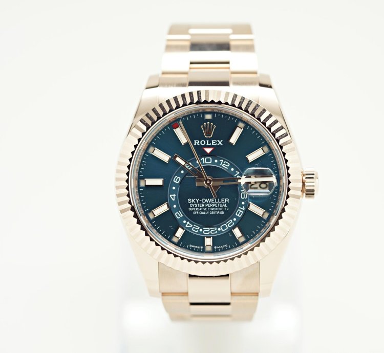 Rolex Sky-dweller 2025 New Everose Gold Blue Green Dial