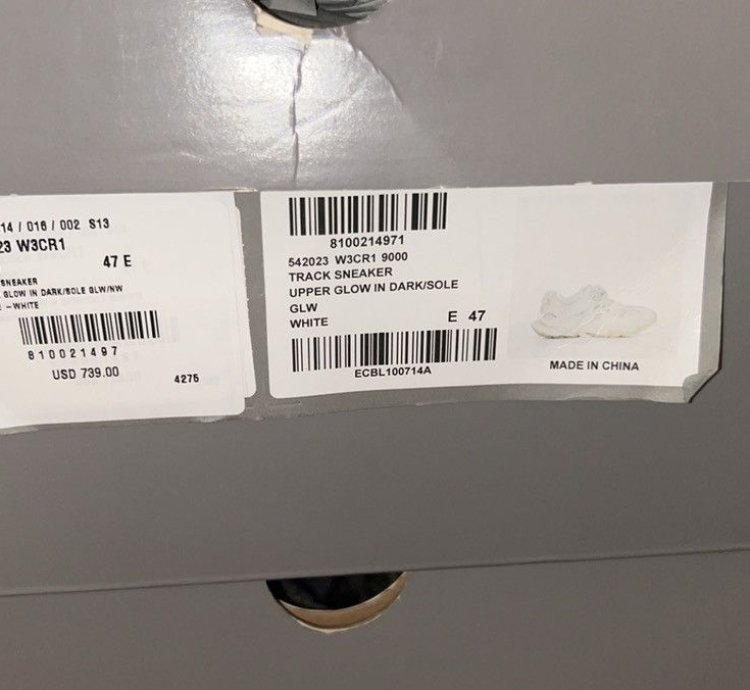 Balenciaga Track White Glow Size 47 14us New In Box