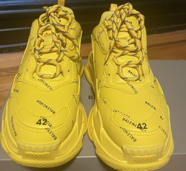 Balenciaga Triple Allover Logo Yellow Black