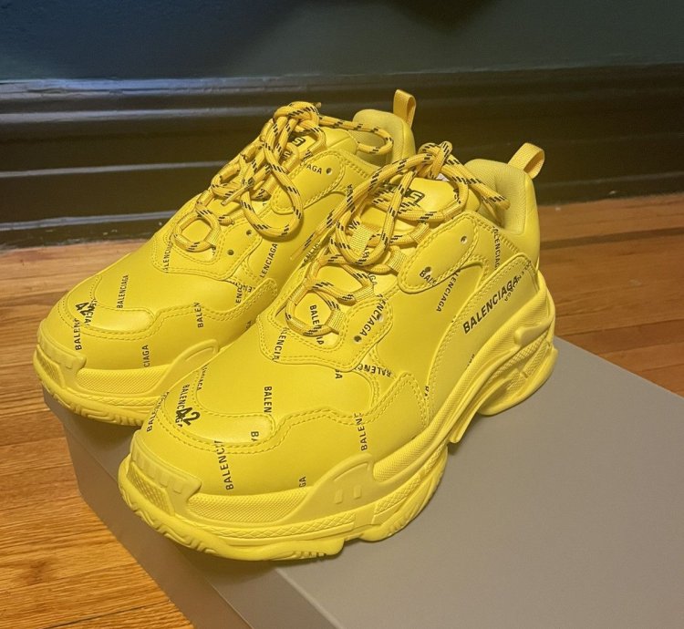 Balenciaga Triple Allover Logo Yellow Black