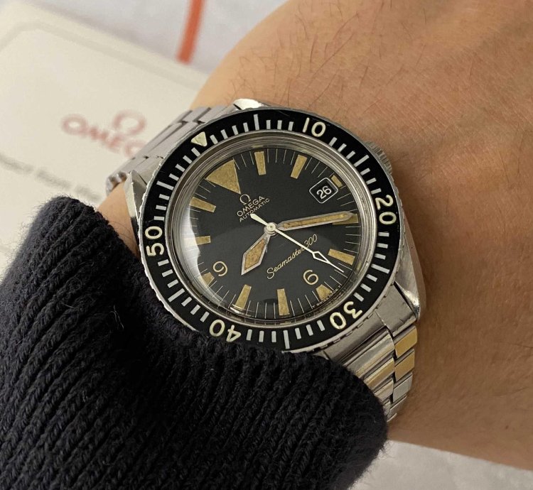 Omega Seamaster 300 Big Triangle Diver 1969 Vintage Swiss Automatic Watch Cal 565 Ref 166 024 Sp2
