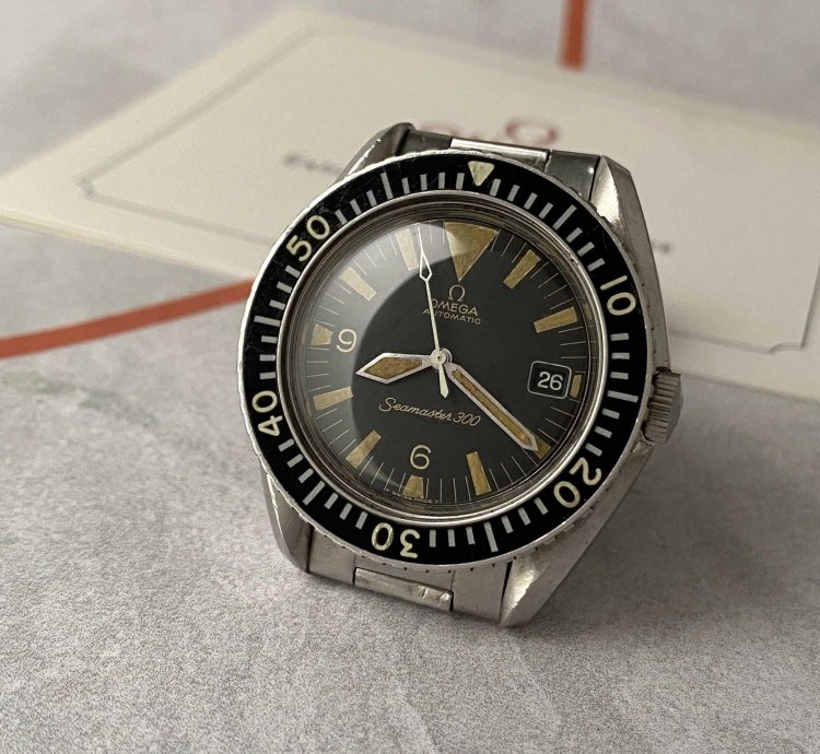 Omega Seamaster 300 Big Triangle Diver 1969 Vintage Swiss Automatic Watch Cal 565 Ref 166 024 Sp2