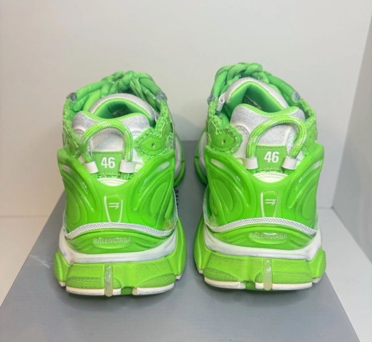 Balenciaga Upper Mesh Rubber Runner In Fluo Green White