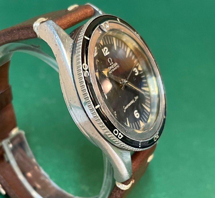 Omega Seamaster 300 Ref 2913-3 Seamaster 300 Black Dial With Leather Strap