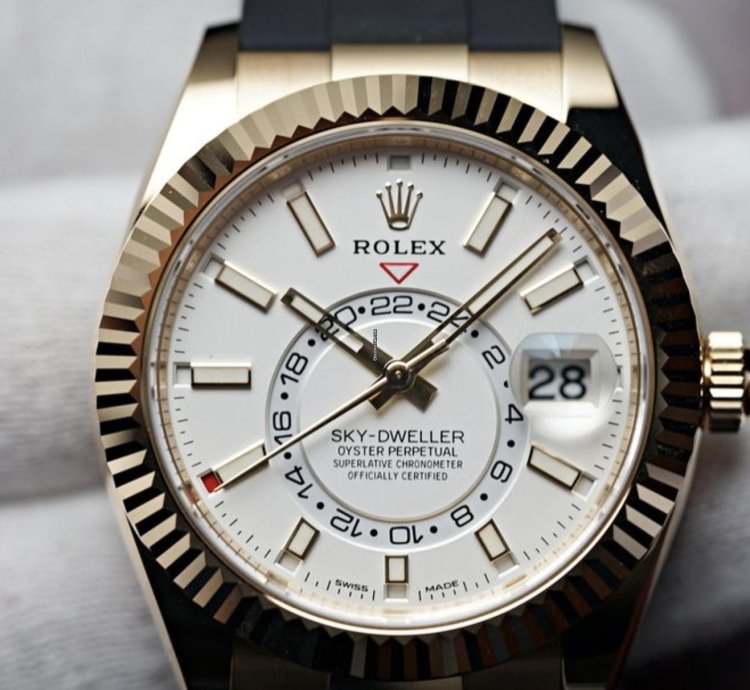 Rolex Sky-dweller 326238 Oyster Flex Wei 2022 Neu Full Set