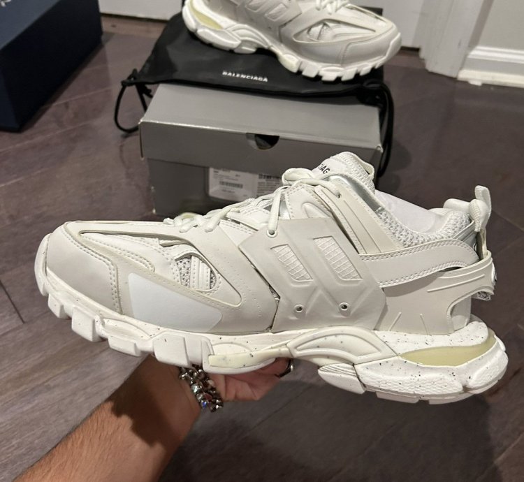 Brand New Balenciaga Track Runners All White Size 10