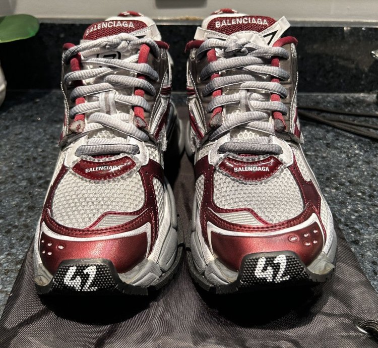 New Balenciaga Runner Track White Red Size 42 9us