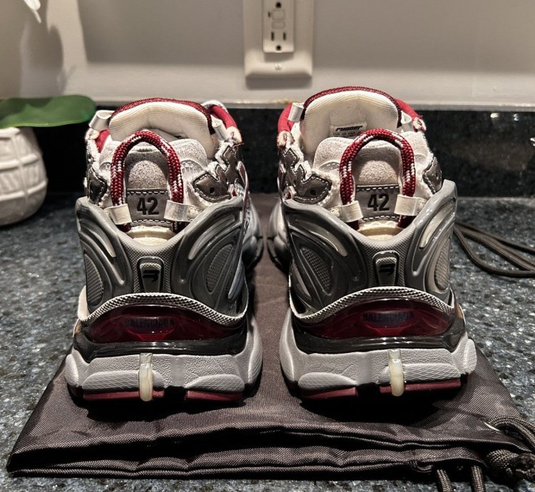 New Balenciaga Runner Track White Red Size 42 9us