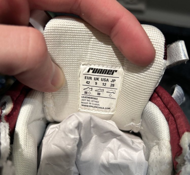 New Balenciaga Runner Track White Red Size 42 9us
