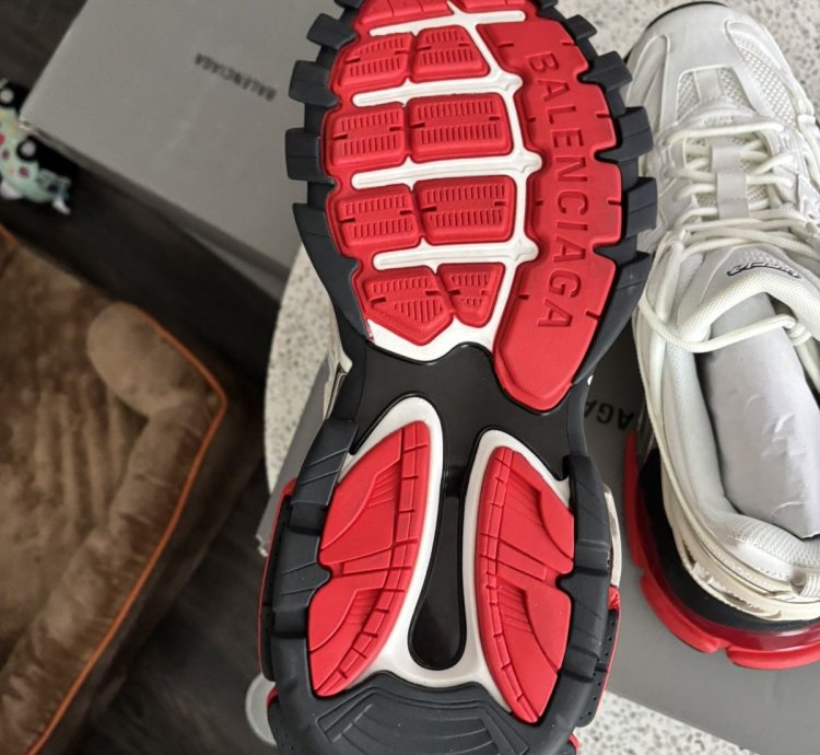 New Balenciaga Track 2 Sneaker White Red Size 46 Us 13