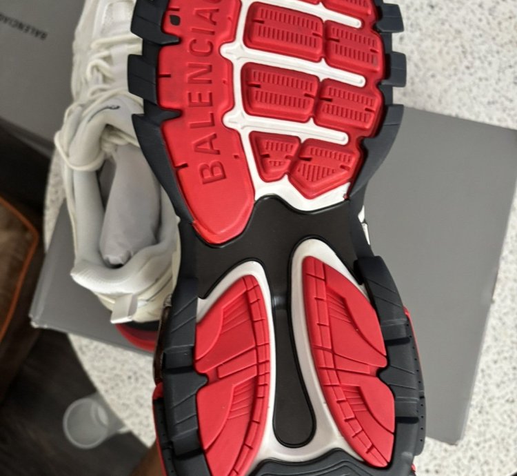 New Balenciaga Track 2 Sneaker White Red Size 46 Us 13