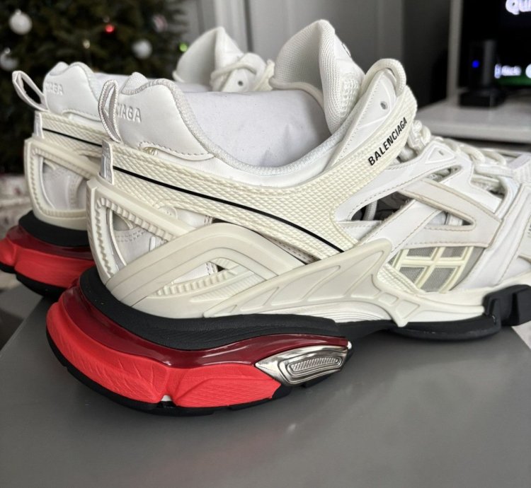 New Balenciaga Track 2 Sneaker White Red Size 46 Us 13
