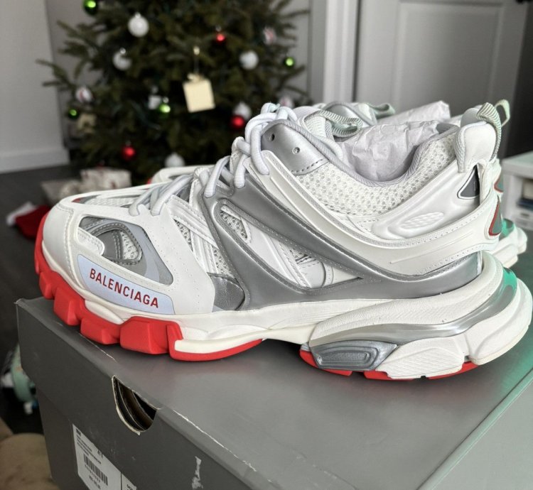 New Balenciaga Track Sneaker White Red Size 41 Us 8