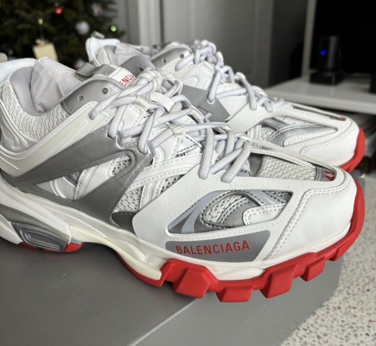 New Balenciaga Track Sneaker White Red Size 41 Us 8