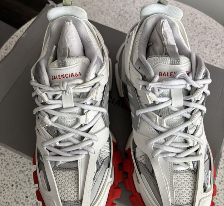 New Balenciaga Track Sneaker White Red Size 41 Us 8